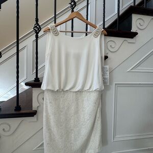 Scarlett White Mini Dress with Pearl Details